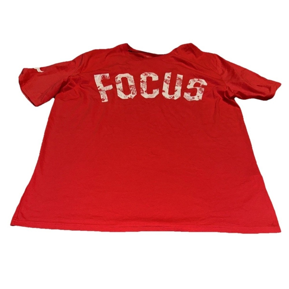 Under Armour Focus T Shirt Red The Rock Red Black Sz XL X-‎ Large Mens